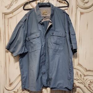 Cabela's Blue-green Short Sleeve Button-Up Shirt